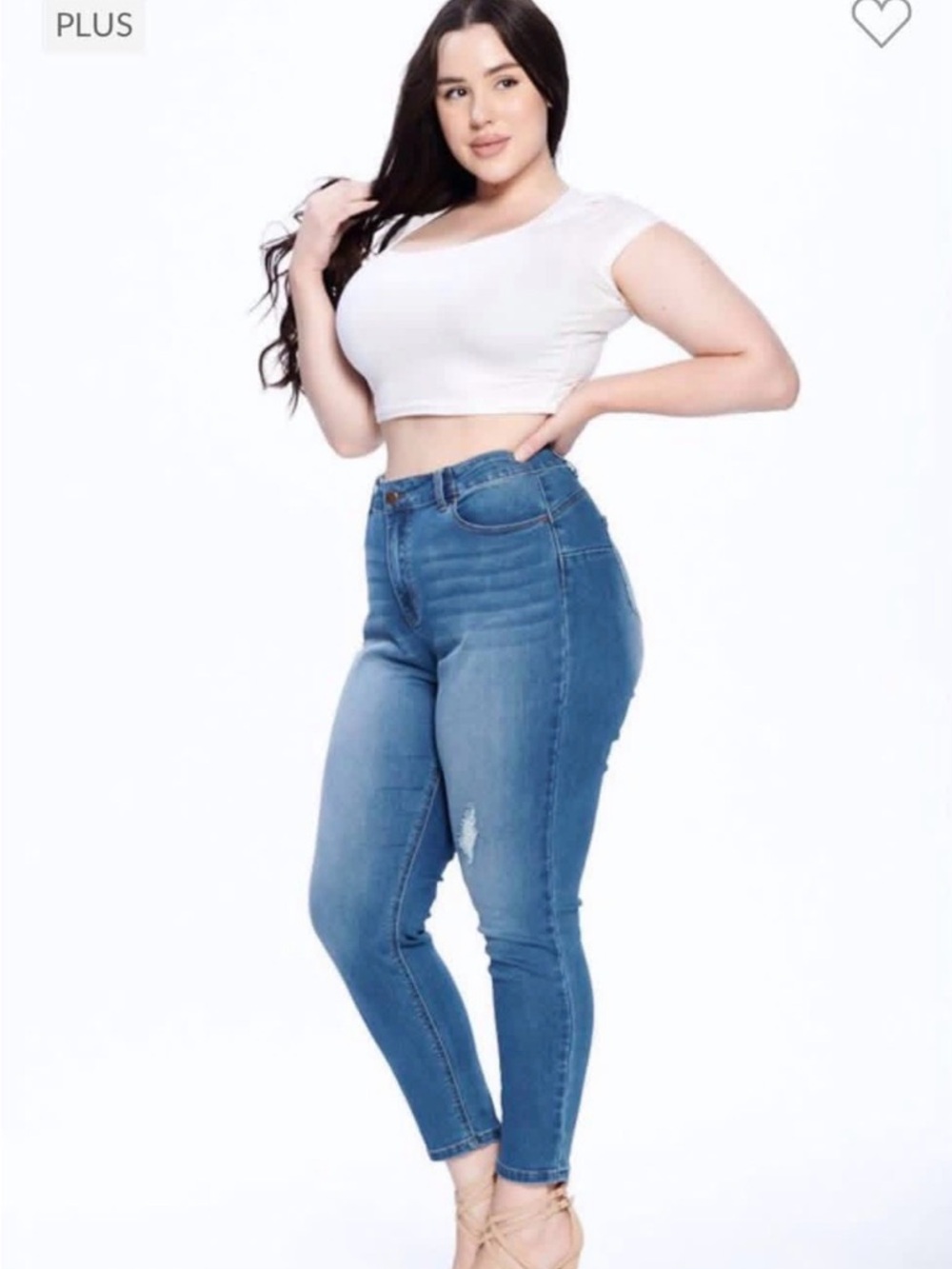 Plus High-Rise Light Blue Skinny Jeans — Plus Size